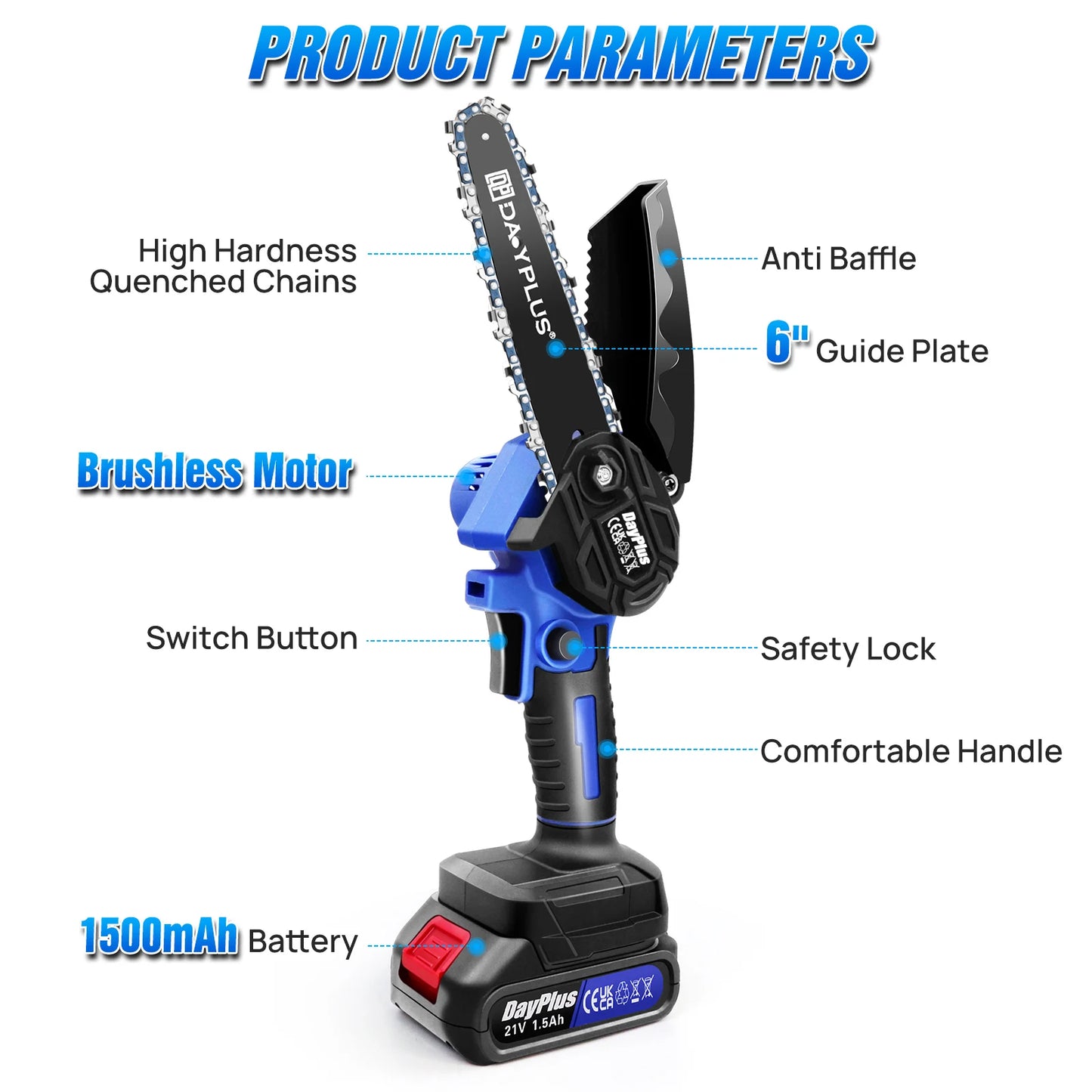 1 set One-Handed Lithium Powerful Electric Mini Chainsaw