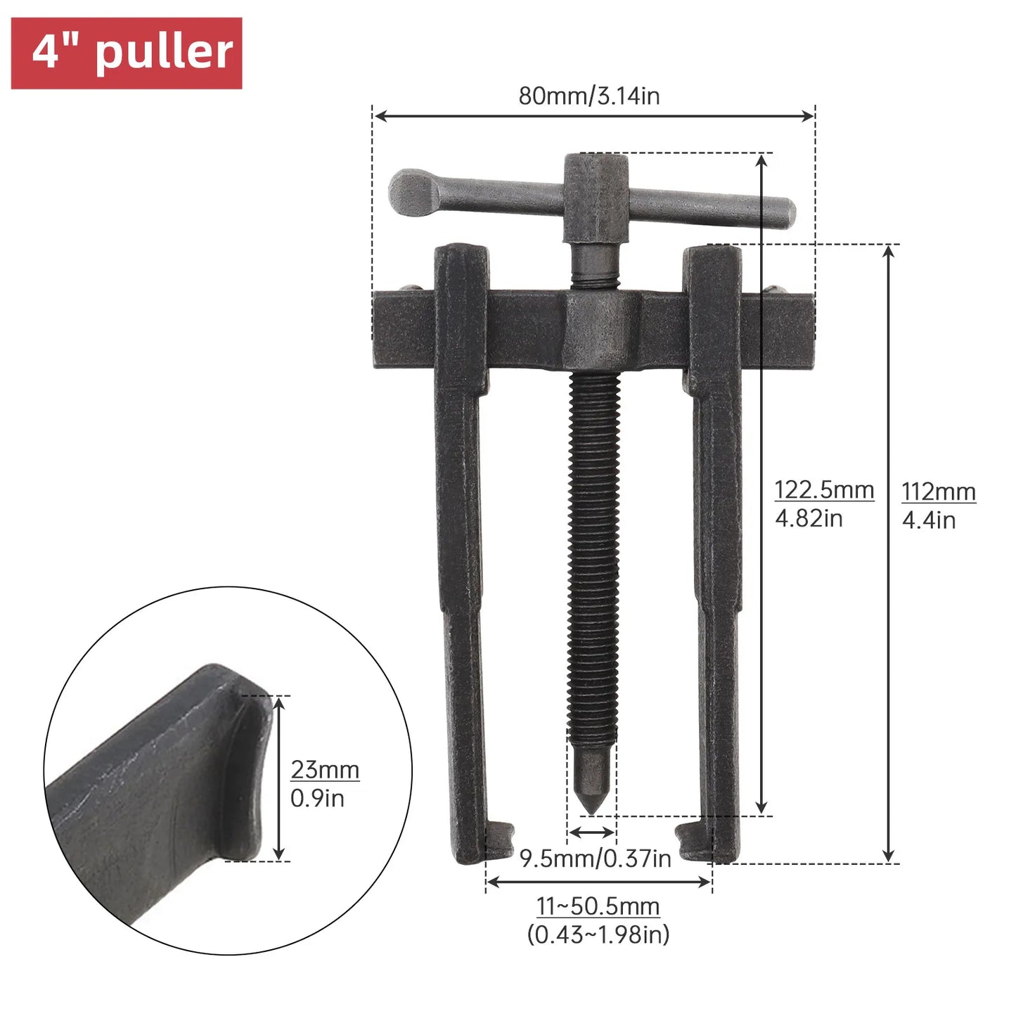 Adjustable 2-Jaw Bearing Puller Extractor Tool for Car Repair - Available in 1 Pack of 3/4/6/8/10 Inch Sizes