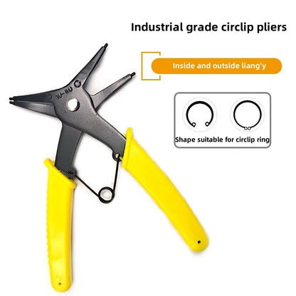 Versatile 2-in-1 Circlip Pliers for Internal & External Spring Removal - Heavy-Duty Retaining Ring Tool