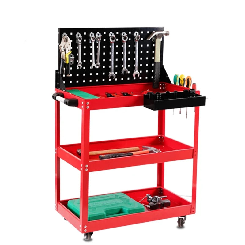 Heavy-Duty Mobile Tool Cart with Wheels - 3-Layer Multifunctional Workshop Tool Storage Solution