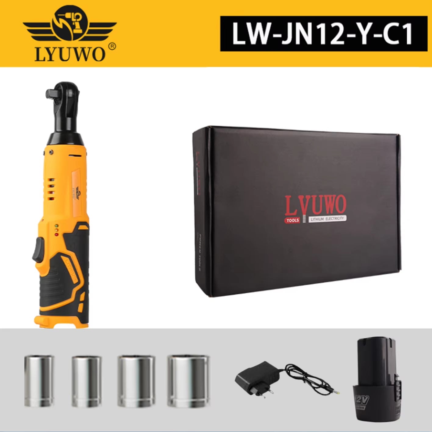 12V  Rechargeable Electric , Ratchet Set, Angle Drill, Screwdriver to Remove Screw Nut for Automobile Maintenance Tool