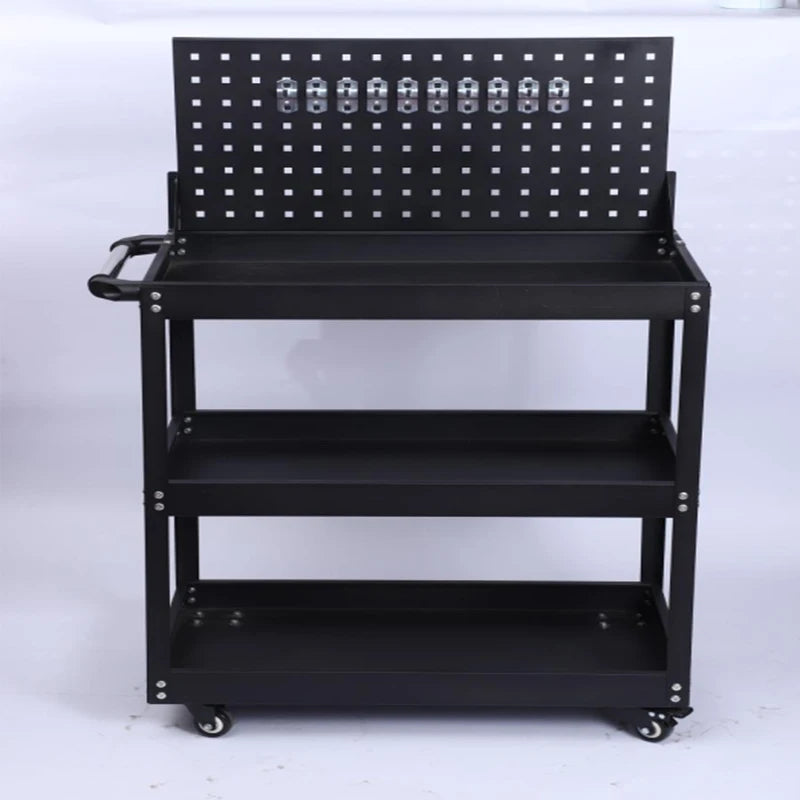 Heavy-Duty Mobile Tool Cart with Wheels - 3-Layer Multifunctional Workshop Tool Storage Solution