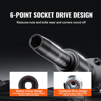  Drive Impact Socket Set 9/11 Piece Deep Socket Set for Auto Repair Ratchet Tool Kit