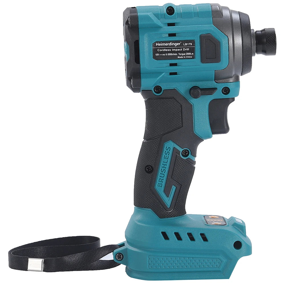 18V  Electric Rechargeable Battery Powered Brushless Cordless Impact Driver 