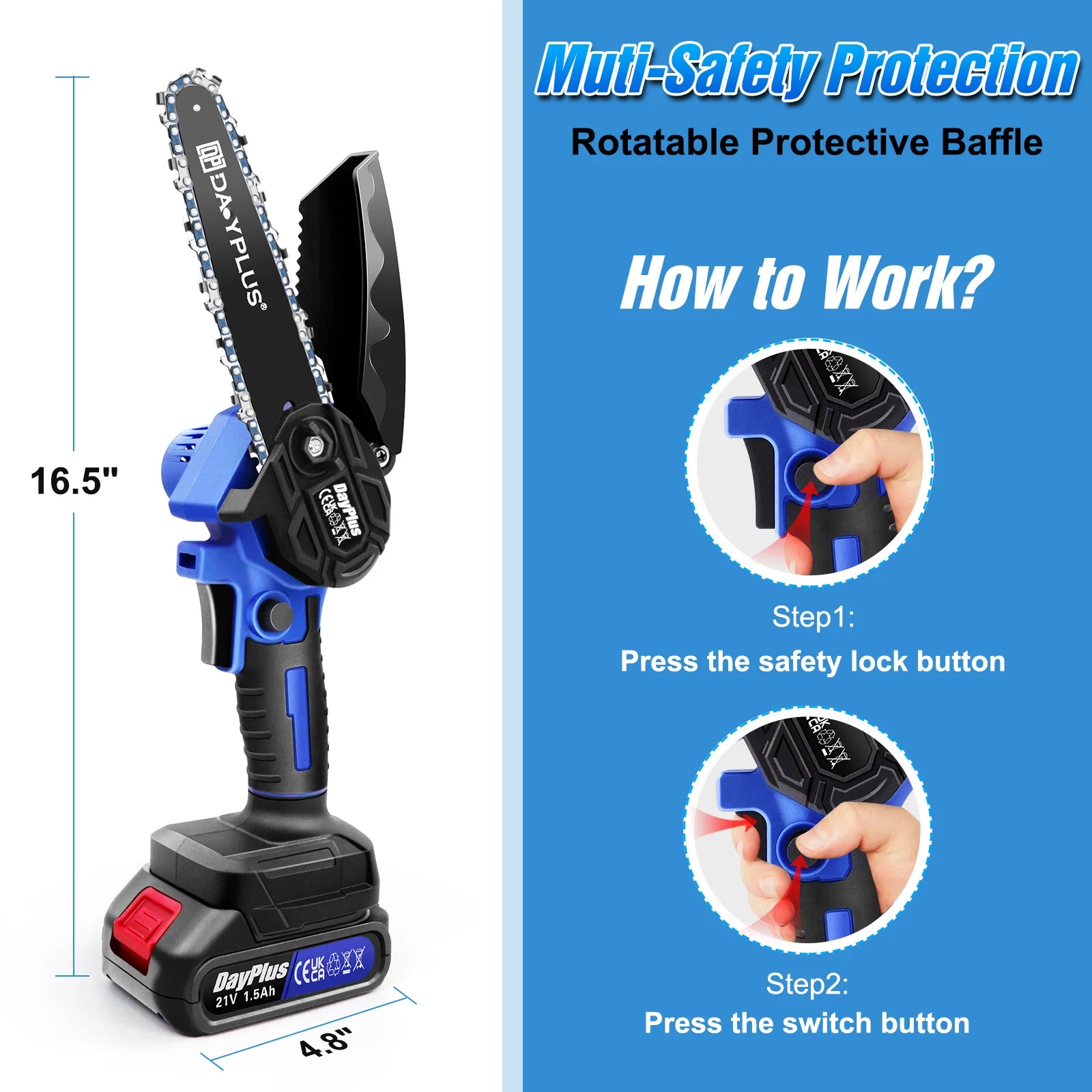 1 set One-Handed Lithium  Powerful Electric  Mini Chainsaw 