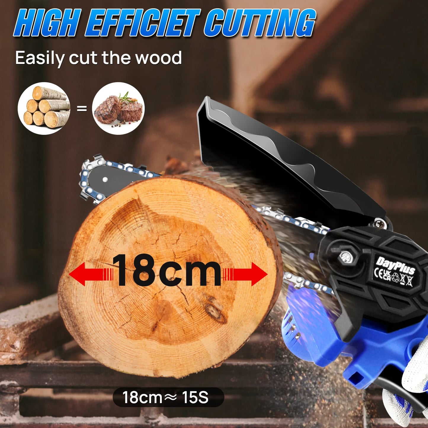 1 set One-Handed Lithium  Powerful Electric  Mini Chainsaw 