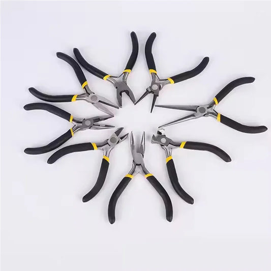 8-Piece Black Pliers Set - Tiger/Fine-Toothed/Round-Mouthed Pliers, Professional-Grade Tool Kit 