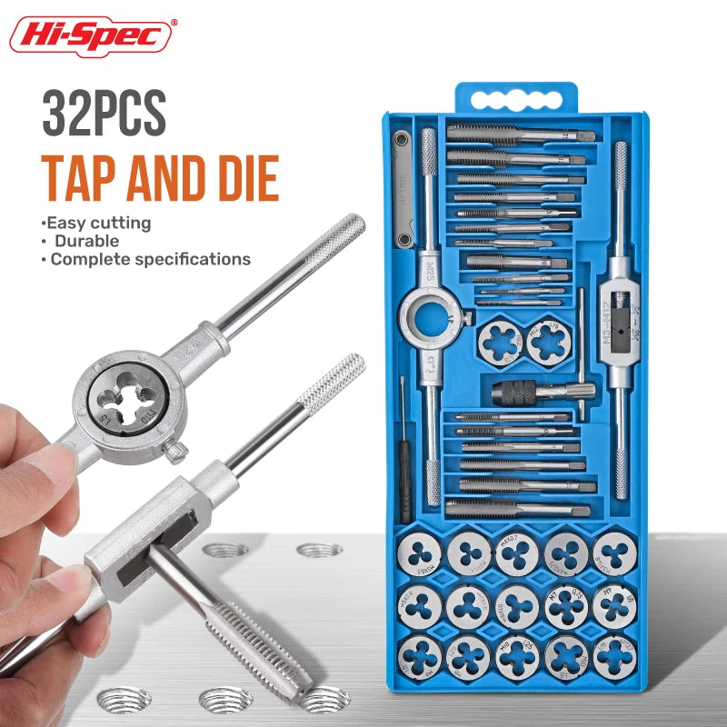Mechanic Tap and Die Set Thread Kit Hand Screw Thread Tool Kit 