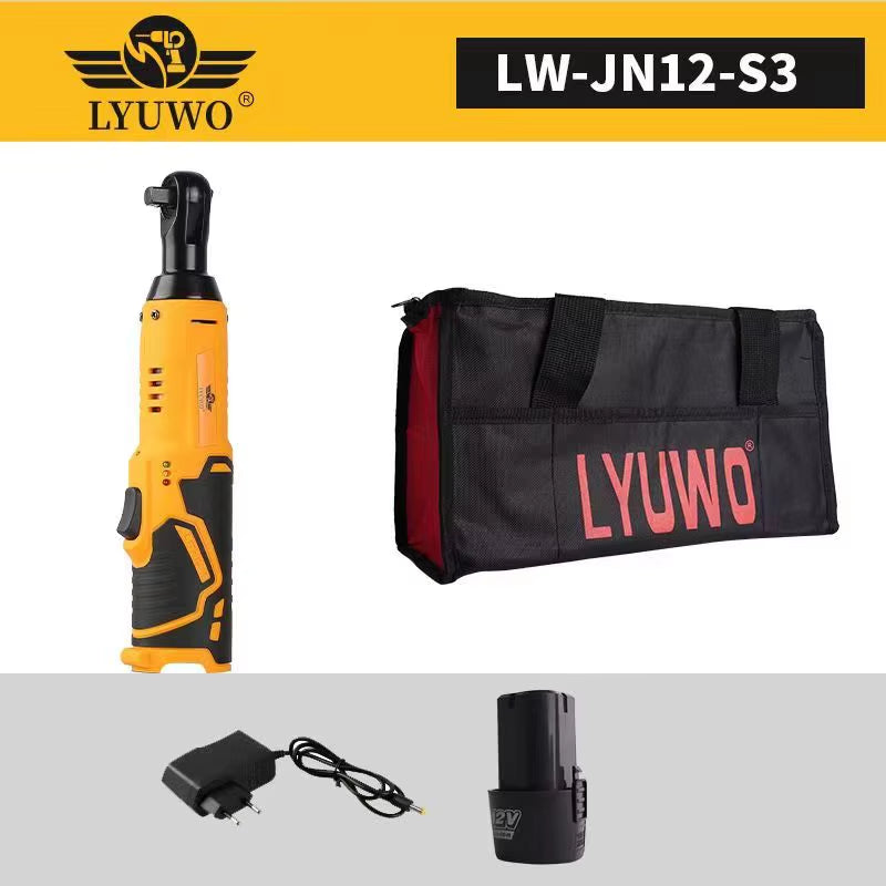 12V  Rechargeable Electric , Ratchet Set, Angle Drill, Screwdriver to Remove Screw Nut for Automobile Maintenance Tool