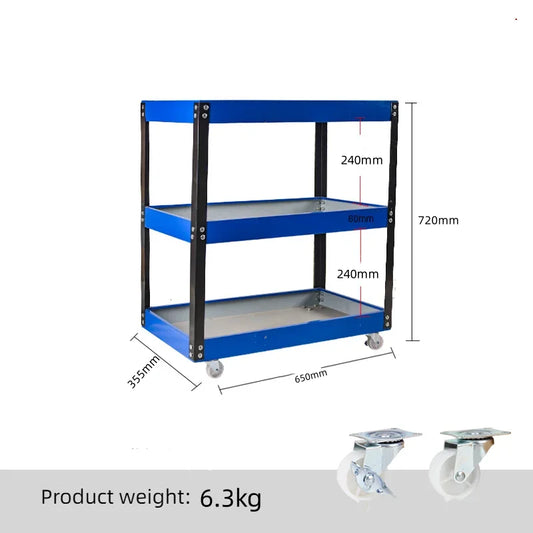 Heavy-Duty Mobile Tool Cart with Wheels - 3-Layer Multifunctional Workshop Tool Storage Solution