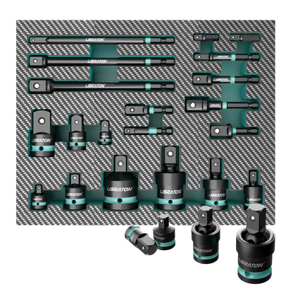  Impact Socket Adapters and Reducer, Includes Reducers, Universal Joints, Socket Adapter Extension, 20Pcs