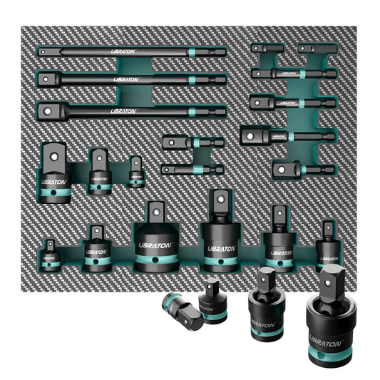  Impact Socket Adapters and Reducer, Includes Reducers, Universal Joints, Socket Adapter Extension, 20Pcs