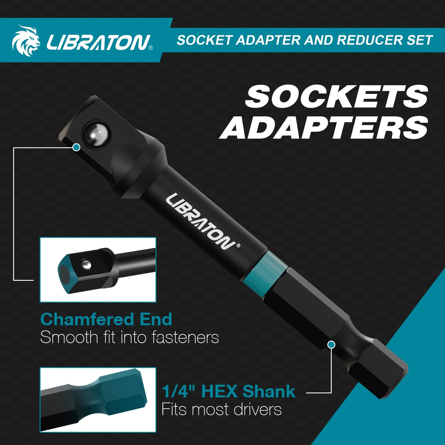  Impact Socket Adapters and Reducer, Includes Reducers, Universal Joints, Socket Adapter Extension, 20Pcs