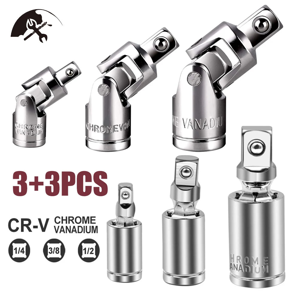 Universal Joint Set Ratchet Angle Extension Bar Socket Adapter Manual and Pneumatic Bendable Adapter Socket Tools