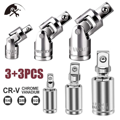 Universal Joint Set Ratchet Angle Extension Bar Socket Adapter Manual and Pneumatic Bendable Adapter Socket Tools