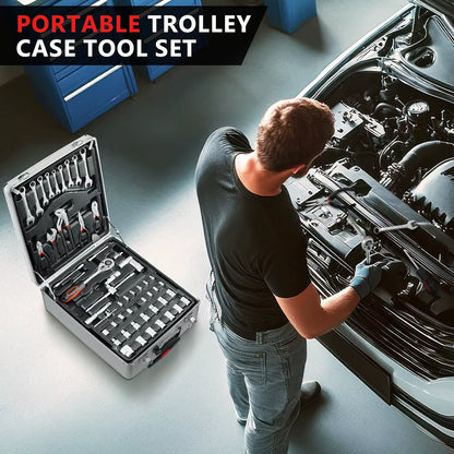 799Pcs Tool Set Home Repair Tool Kit with Trolley Case Mechanic Wrenches Socket Hand Tools for Daily Use Househould Work Repair
