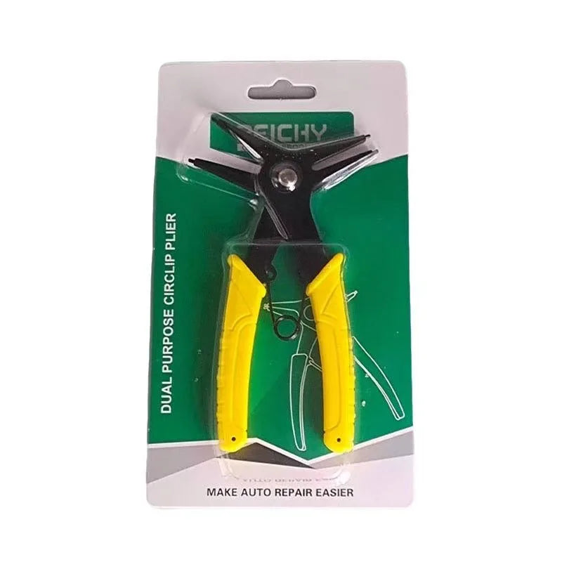 Versatile 2-in-1 Circlip Pliers for Internal & External Spring Removal - Heavy-Duty Retaining Ring Tool