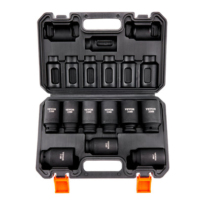  Drive Impact Socket Set 9/11 Piece Deep Socket Set for Auto Repair Ratchet Tool Kit