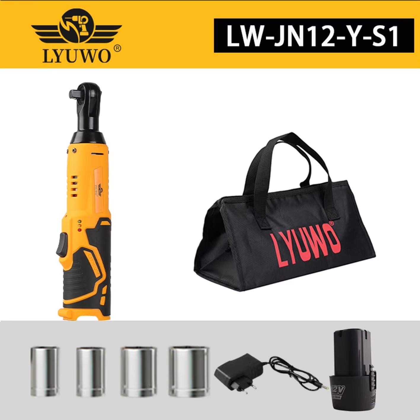 12V  Rechargeable Electric , Ratchet Set, Angle Drill, Screwdriver to Remove Screw Nut for Automobile Maintenance Tool