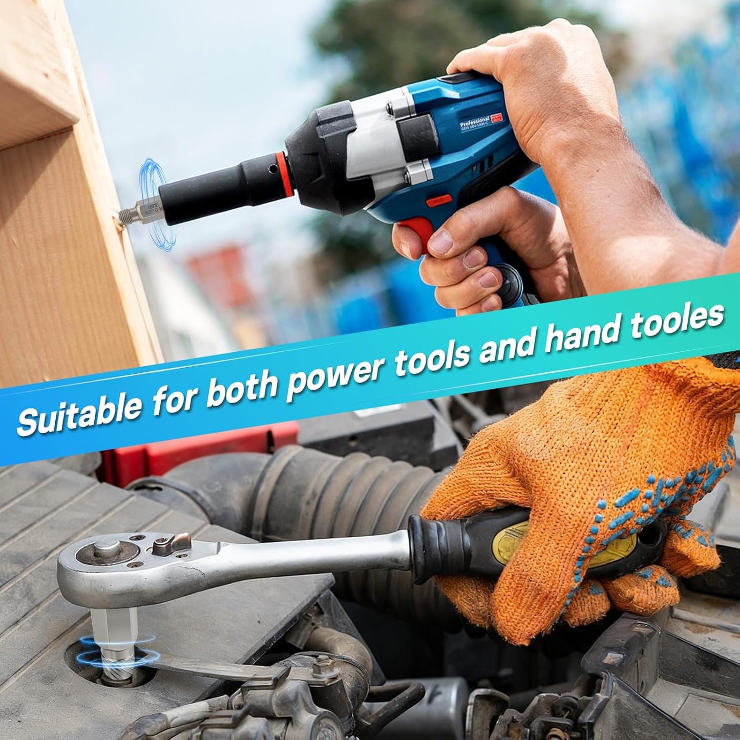 25-Piece Bolt and Screw Extractor Kit, Hex Head Multi-Spline Tool for Removing Broken and Stripped Fasteners, Made from Steel