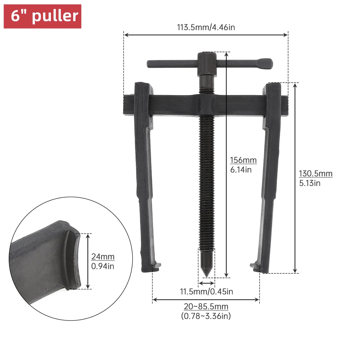Adjustable 2-Jaw Bearing Puller Extractor Tool for Car Repair - Available in 1 Pack of 3/4/6/8/10 Inch Sizes
