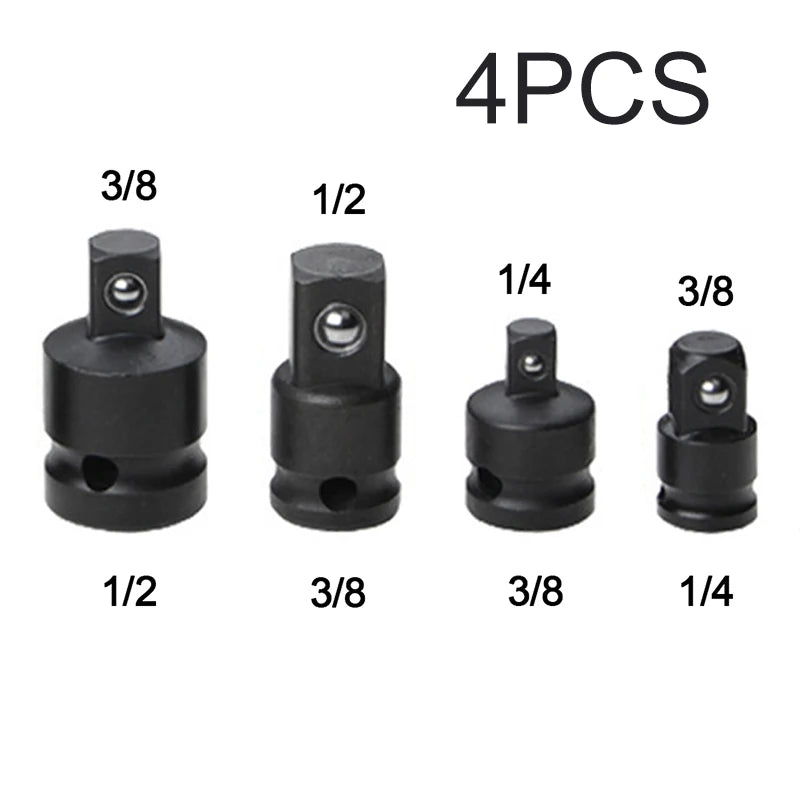 Socket Adapter Reducer Set - 4 Pieces, 1/2" to 3/8", 3/8" to 1/4", 3/4" to 1/2" Impact Drive Repair Tools
