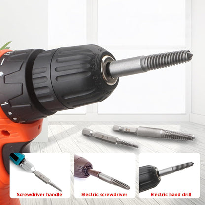 5-Piece Broken Spiral Screw Extractor Set for Efficient Removal of Damaged Bolts, Stripped Screws, and Studs