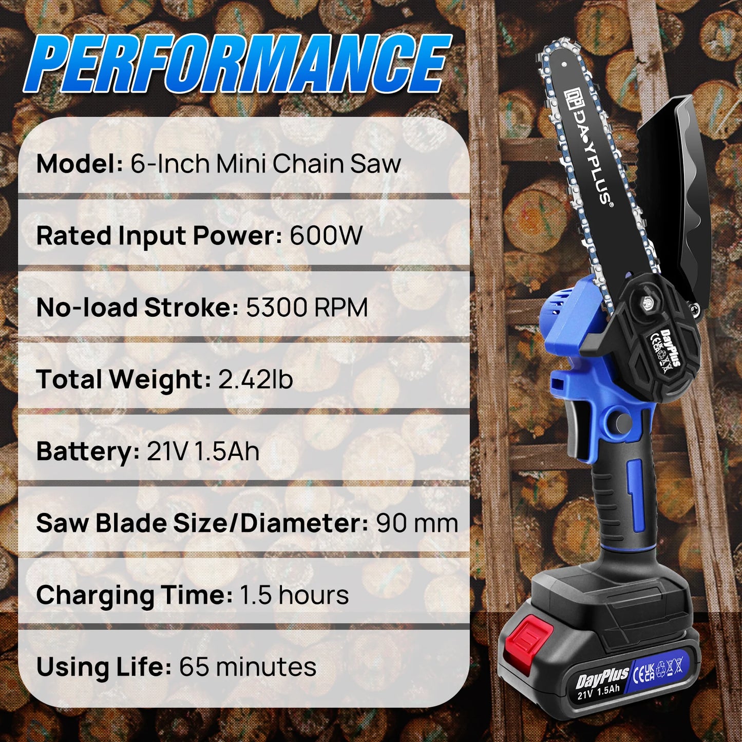 1 set One-Handed Lithium  Powerful Electric  Mini Chainsaw 