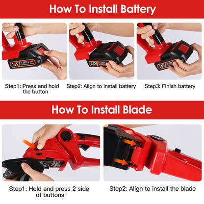1Set 24V Cordless Handheld Grass Shear Hedge Trimmer with 90 Degree Cutting Angle 2Pcs Replaceable Blades Detachable Battery for Garden Lawn