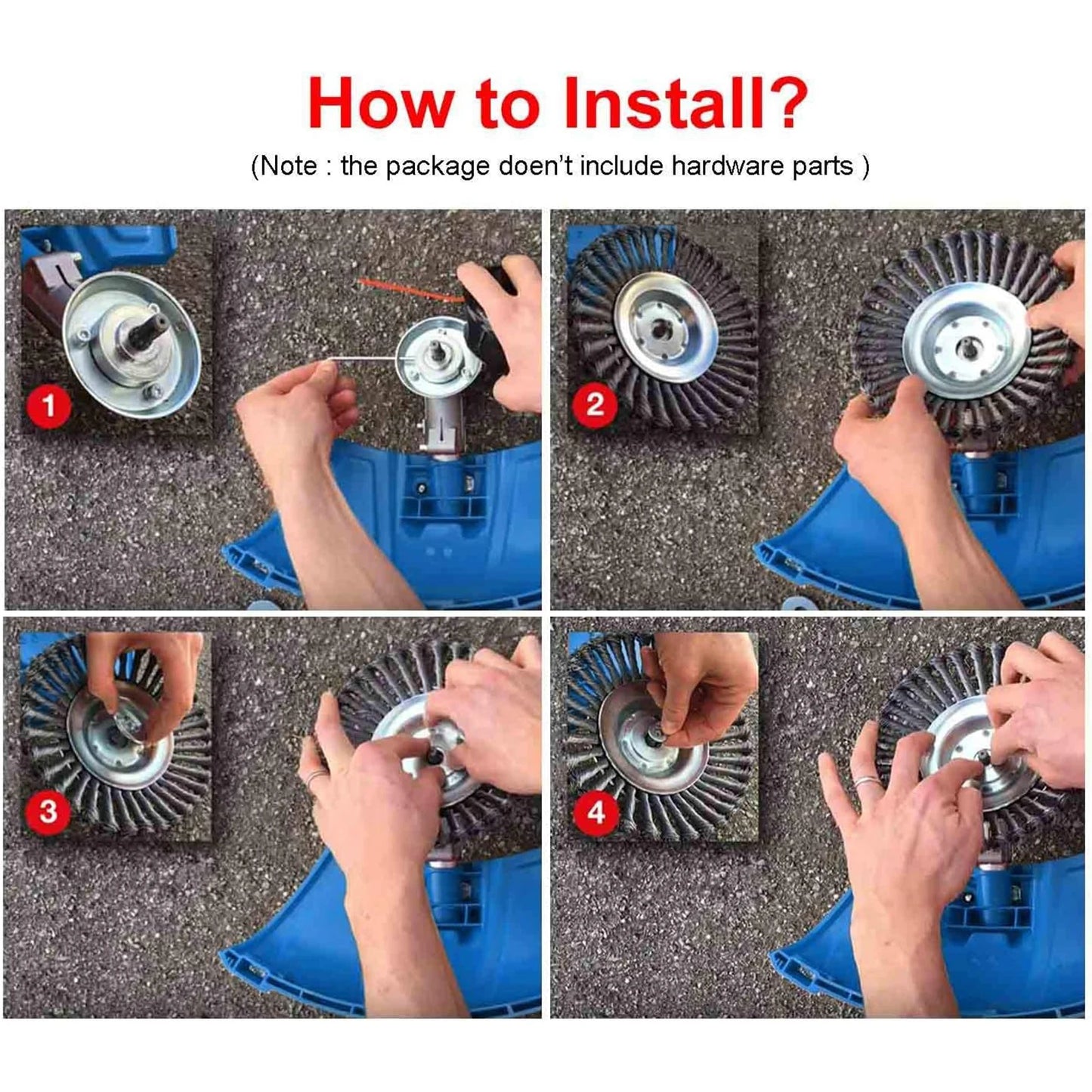6/8 Inch Steel Wire Rotary Brush Cutter Trimmer Head Sets Weeds Blade Cutter Compatible with String Trimmers, Moss Grass Rust Re