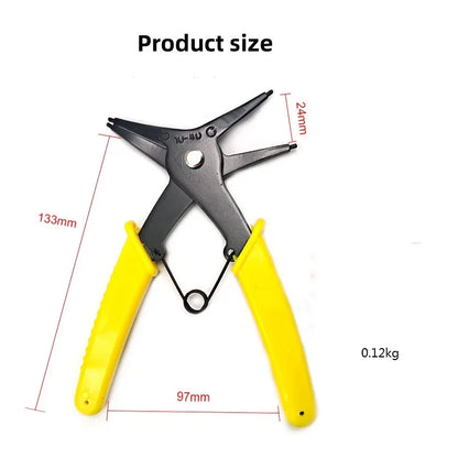 Versatile 2-in-1 Circlip Pliers for Internal & External Spring Removal - Heavy-Duty Retaining Ring Tool