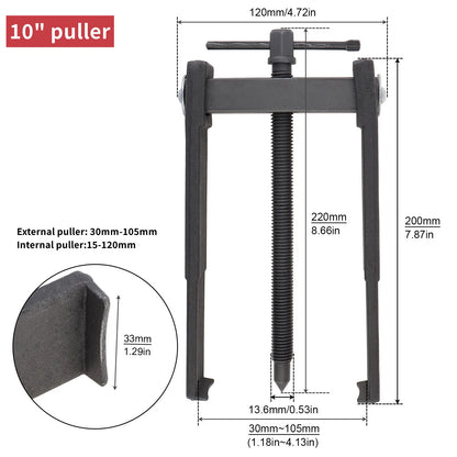 Adjustable 2-Jaw Bearing Puller Extractor Tool for Car Repair - Available in 1 Pack of 3/4/6/8/10 Inch Sizes
