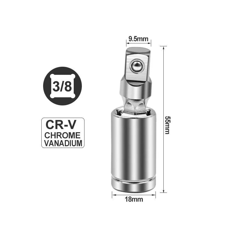 Universal Joint Set Ratchet Angle Extension Bar Socket Adapter Manual and Pneumatic Bendable Adapter Socket Tools