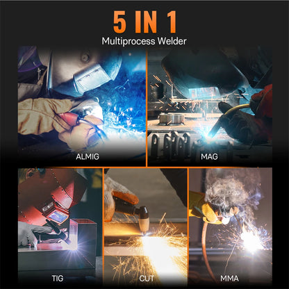 6 in 1 270A Aluminum Welding Machine  Digital Screen 2T 4T Inverter Welder Stainless
