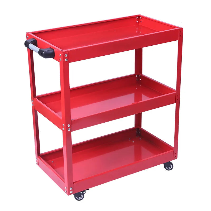 Heavy-Duty Mobile Tool Cart with Wheels - 3-Layer Multifunctional Workshop Tool Storage Solution